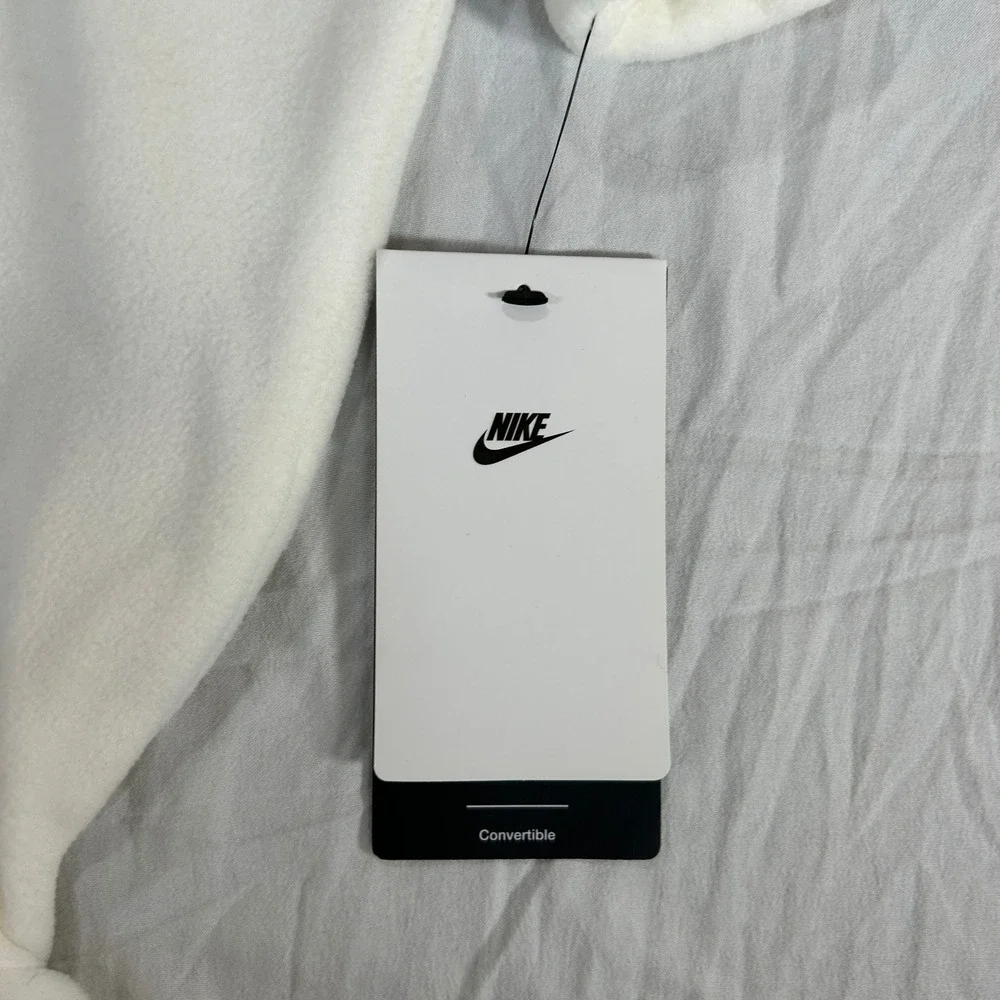 Nike Baby Fleece Footed Coverall Sail White Navy Red 3M 56N255-782 NWT